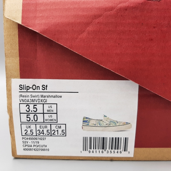 New Vans Slip On SF Resin Swirl Marshmallow Green Pink Blue Purple Slip Ons - Picture 9 of 9